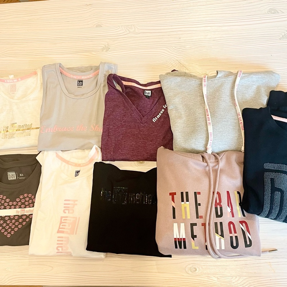 Lot of Bar Method Tops (9 Total)